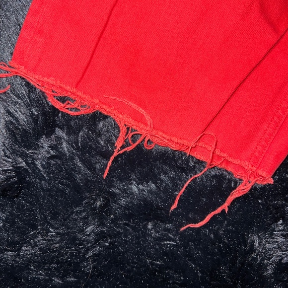 EUC Primark Red Raw Hem Cropped Jeans - Picture 8 of 8